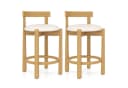 COSTWAY Barhocker (2er Set) Holz mit Rückenlehnen Sitzhöhe 62cm Bild 2
