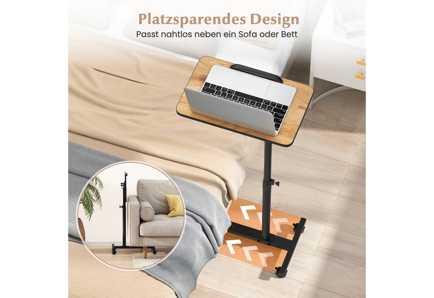 COSTWAY Laptoptisch Betttisch höhenverstellbar