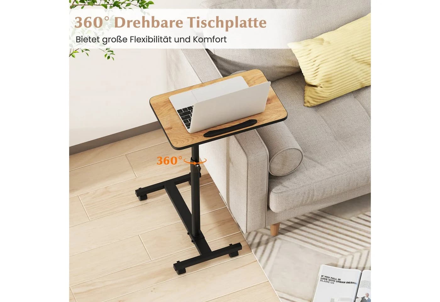 COSTWAY Laptoptisch Betttisch höhenverstellbar - Bild 5