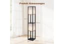 COSTWAY Stehleuchte 156 cm Holzregal Schwarz Bild 3