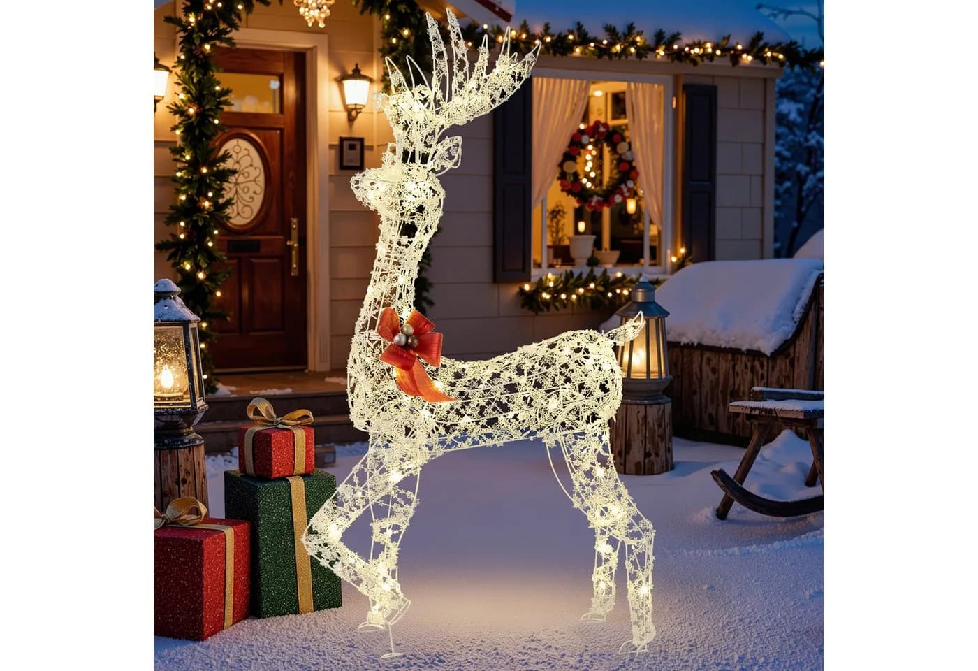 COSTWAY LED Rentier Weihnachtsfigur 150cm hoch - Bild 2