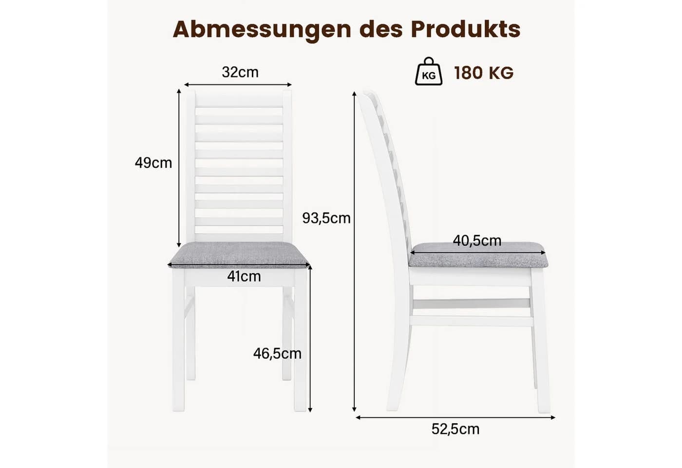 COSTWAY Esszimmerstuhl (2 St) Stoff gepolsterte Küchenstühle, hohe gebogene Rückenlehne - Bild 5
