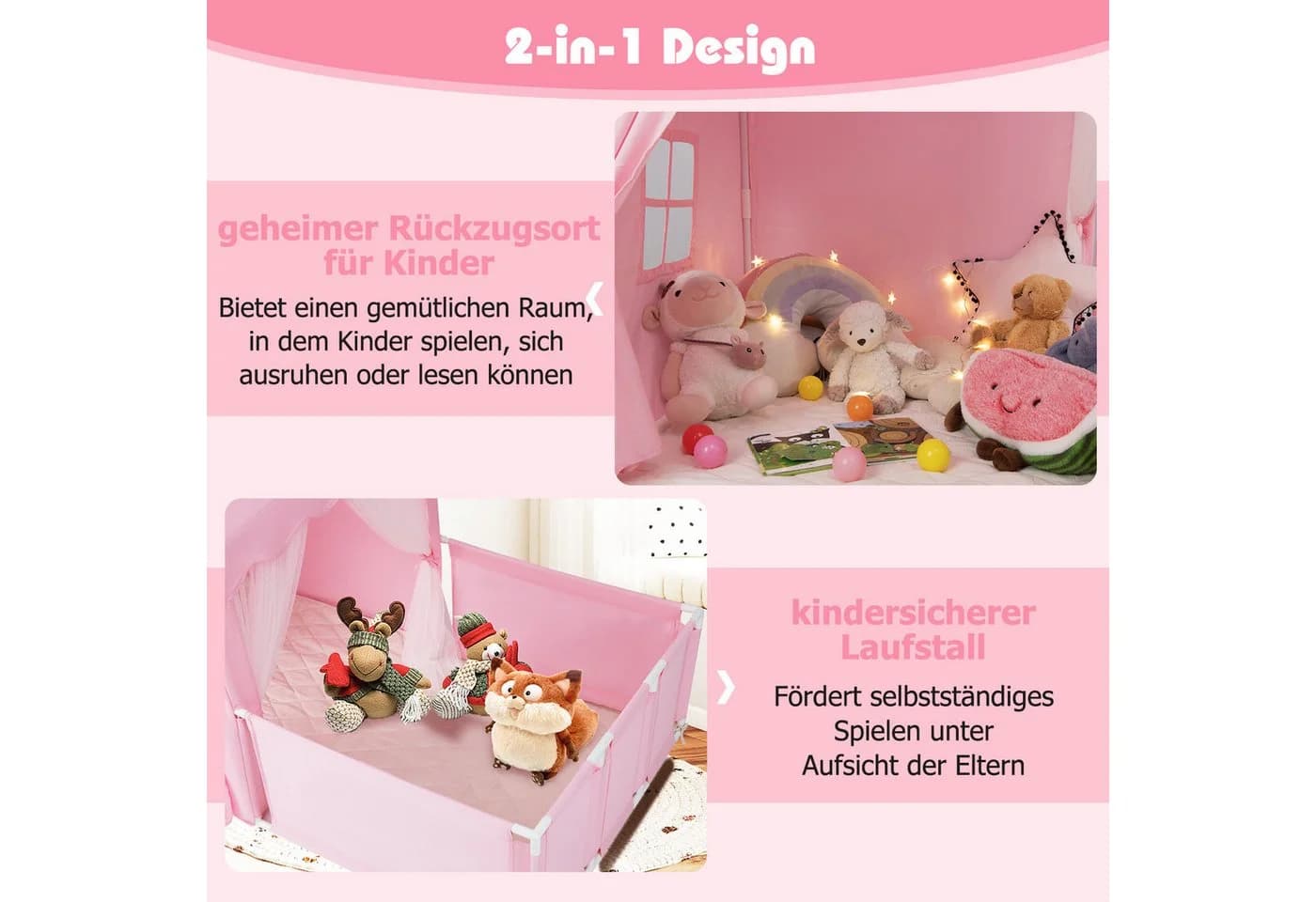 Spielzelt aus Baumwolle und Gurten für Kinder - Bild 3