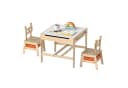 COSTWAY Kindersitzgruppe Aktivitätstisch mit 2 Stühlen Beige Bild 2