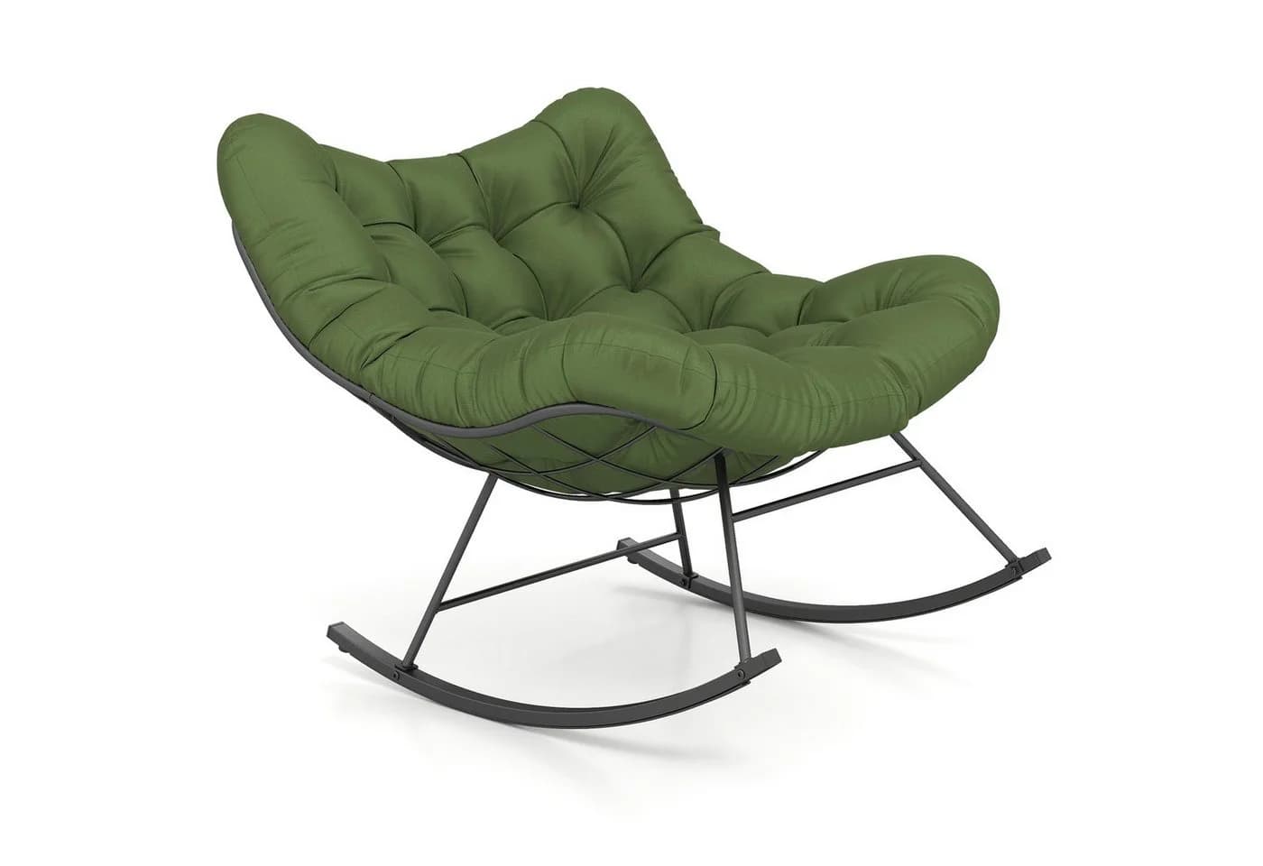 COSTWAY Schaukelsessel Relaxstuhl Schwarz mit Kissen - Bild 2