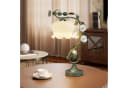 COSTWAY Nachttischlampe 54,5cm Grün Maiglöckchen Lampenschirm 6 Keramikrosen Bild 1