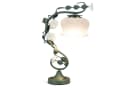 COSTWAY Nachttischlampe 54,5cm Grün Maiglöckchen Lampenschirm 6 Keramikrosen Bild 2