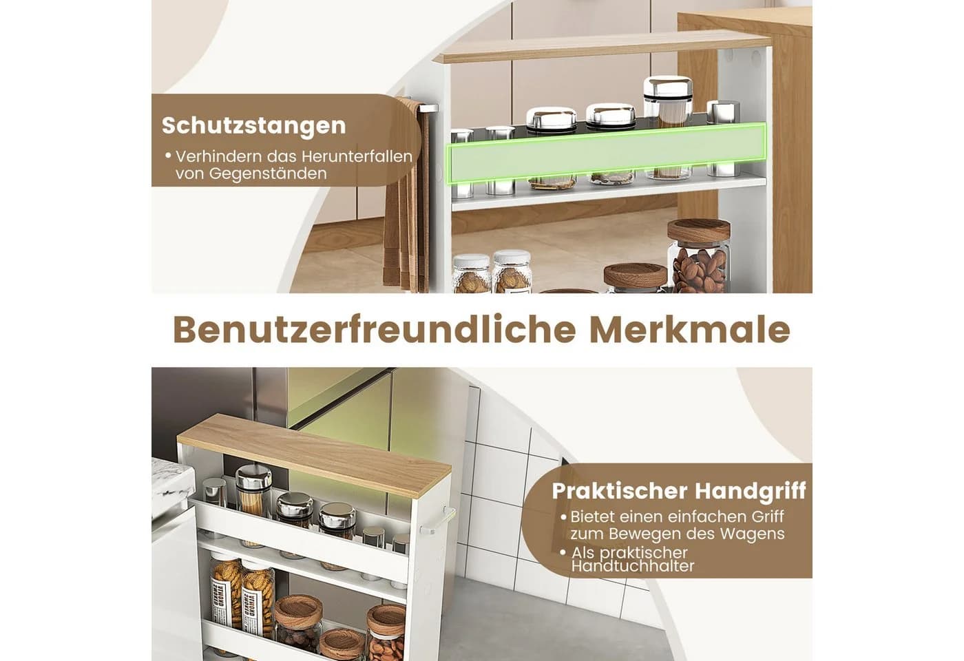 Küchenwagen aus Metall, Holz und Kunststoff - Bild 4