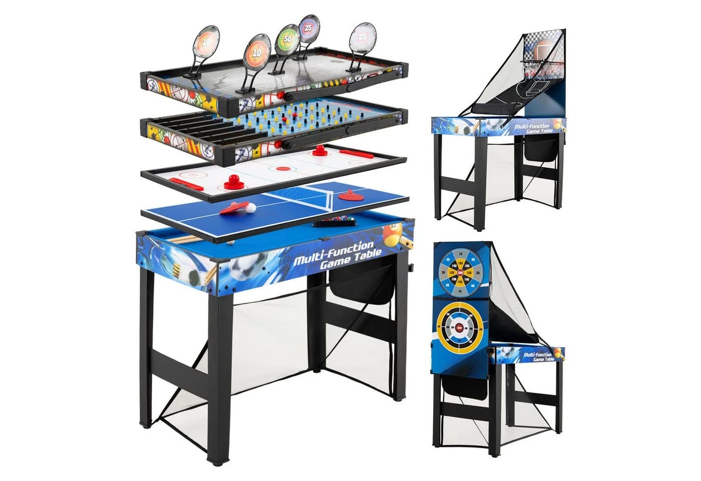 COSTWAY 10-in-1 Multi-Kickertisch Blau/Schwarz - Bild 2