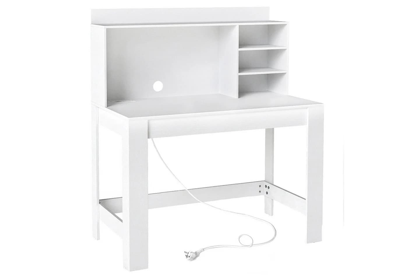 COSTWAY Schreibtisch mit Aufsatzschrank, Steckdosen und Kabeldurchführung - Bild 2
