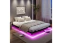 COSTWAY Schwebebettgestell Doppelbett 160x200 cm mit LED Bild 2
