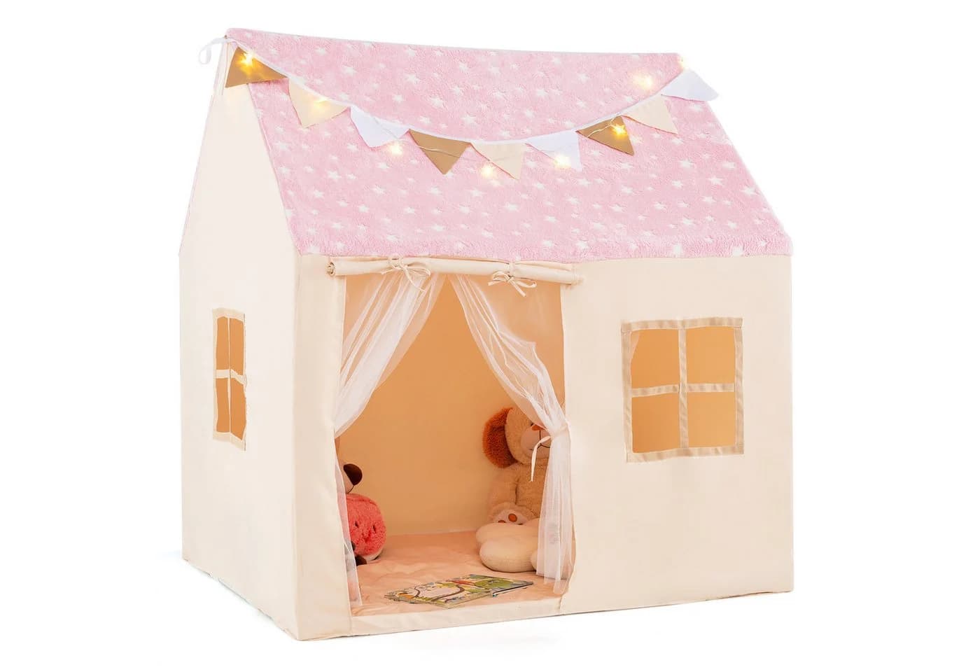 COSTWAY Spielzelt Kinder Spielzelt Rosa 119 x 104 x 129 cm - Bild 2