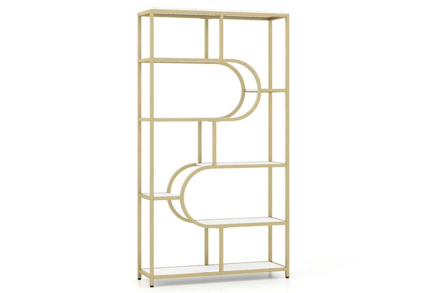 COSTWAY Bücherregal 5-stöckig Metallrahmen 30x95x175cm