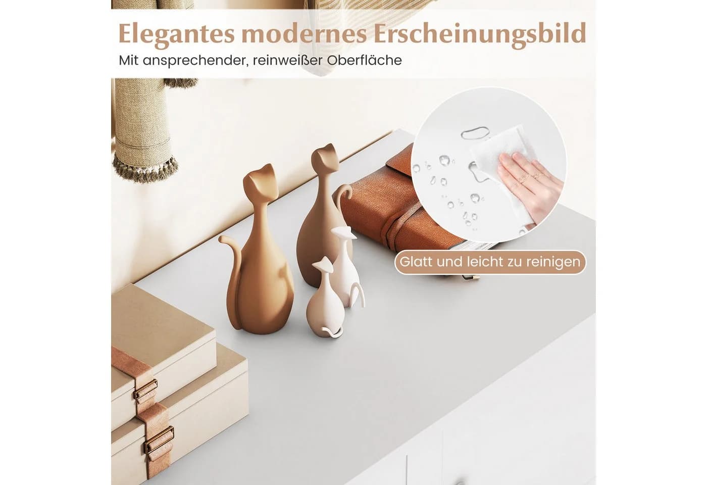COSTWAY Schuhschrank Holz 4-stöckig mit abnehmbaren Regalböden - Bild 4