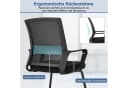 COSTWAY Bürostuhl Schwarz mit Armlehne & Lendenwirbelstütze Bild 4