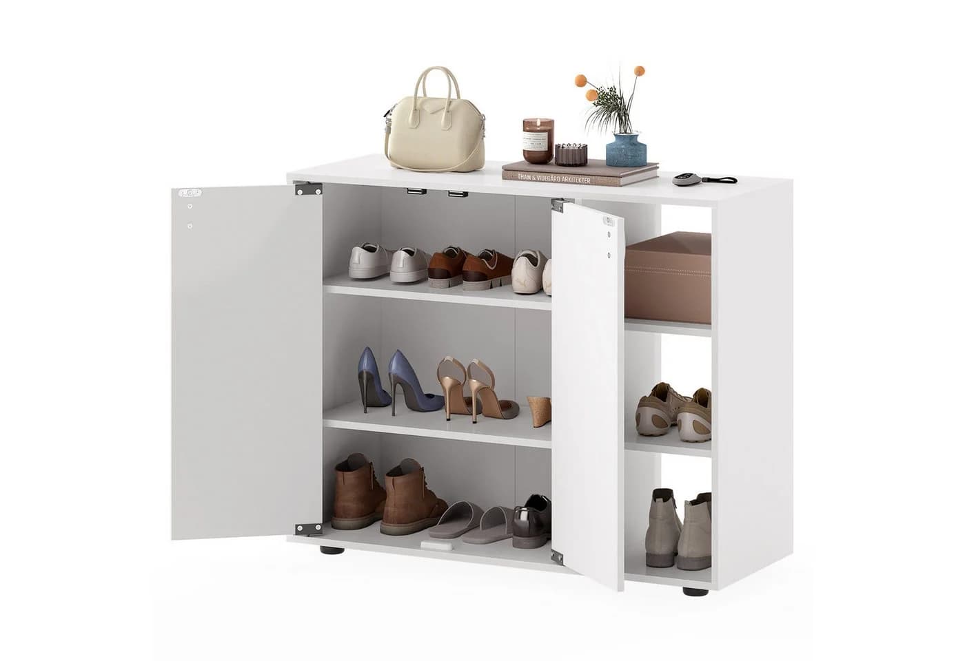 COSTWAY Schuhschrank Holz 12-15 Paar Schuhe - Bild 2