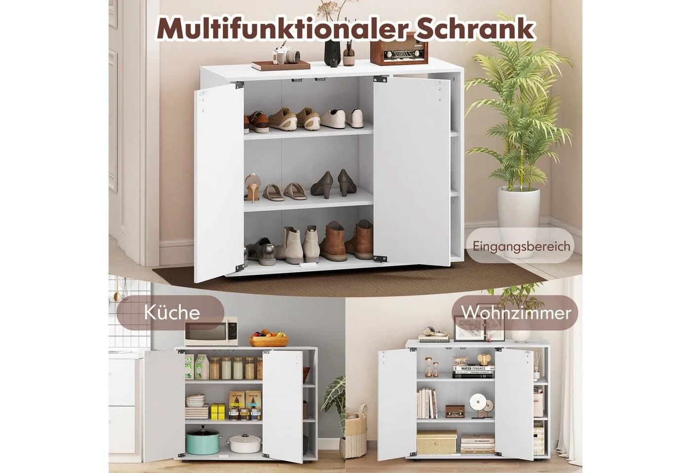 COSTWAY Schuhschrank Holz 12-15 Paar Schuhe - Bild 4