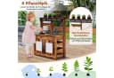 KOMFOTTEU Outdoor-Spielküche Braun mit Pflanztöpfen & Zubehör Bild 5