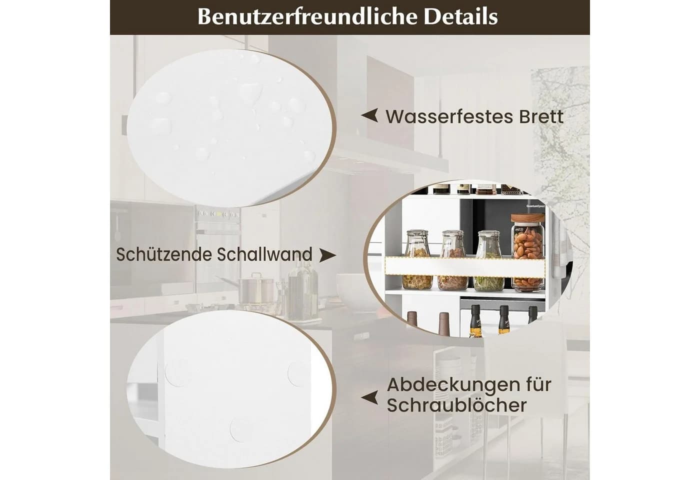 KOMFOTTEU Regalwagen Nischenregal 4 Ebenen mit Griff - Bild 4