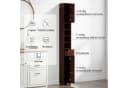 COSTWAY Hochschrank Badschrank schmal verstellbaren Regal Weiß Bild 3