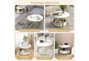 COSTWAY Couchtisch-Set 2er Set rund Marmor Gold Bild 3