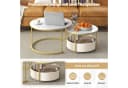 COSTWAY Couchtisch-Set 2er Set rund Marmor Gold Bild 4