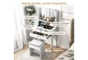 COSTWAY Schminktisch mit Hocker, LED-Spiegel und Steckdosen Bild 1