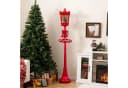 COSTWAY Weihnachtslaterne LED Straßenlampe 185 cm Rot Bild 1