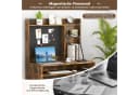 COSTWAY Schreibtisch mit magnetischer Pinnwand & Regalaufsatz Braun/Weiß Bild 5