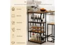 COSTWAY Bartisch Set mit 2 Barhockern Braun Schwarz Industriestil Bild 3