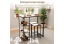 COSTWAY Bartisch Set mit 2 Barhockern Braun Schwarz Industriestil Bild 4