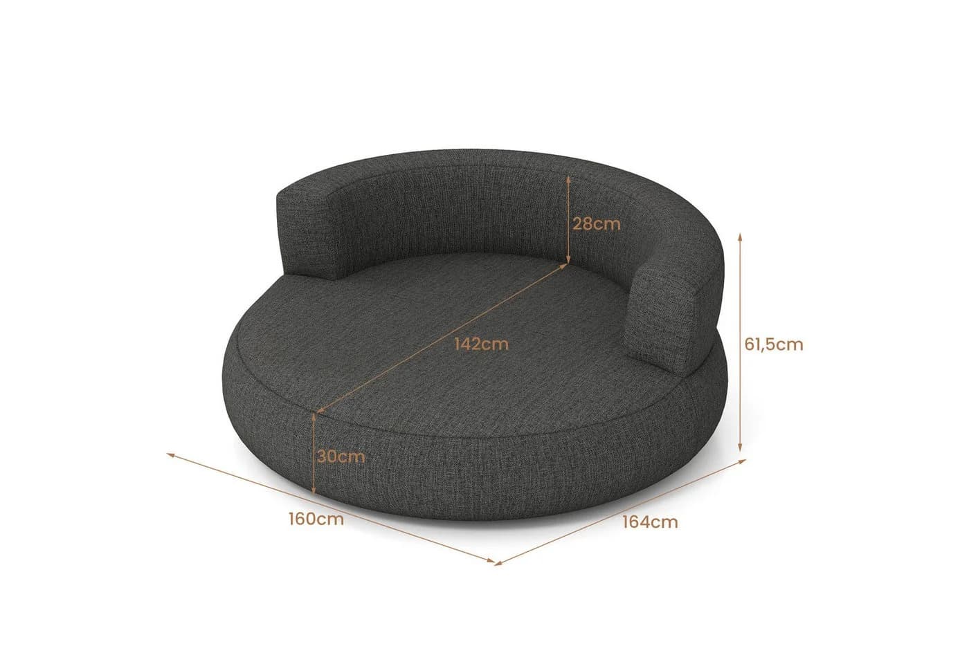 COSTWAY Luftsofa 160x164x61 cm Luftbett - Bild 3