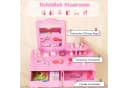 COSTWAY Schminktisch 2 in 1 Kinder Schreibtisch mit Hocker, aus Holz Rosa Bild 1
