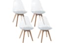 COSTWAY Esszimmerstuhl 4er Set transparent mit Massivholz Beinen Bild 2