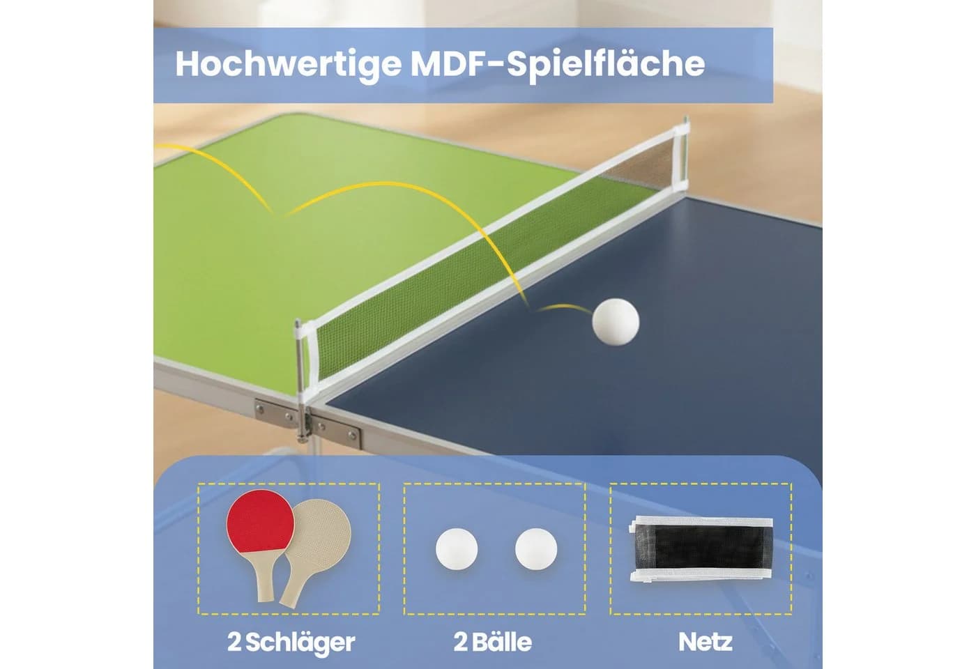 COSTWAY Tischtennisplatte Klappbar Höhenverstellbar - Bild 3