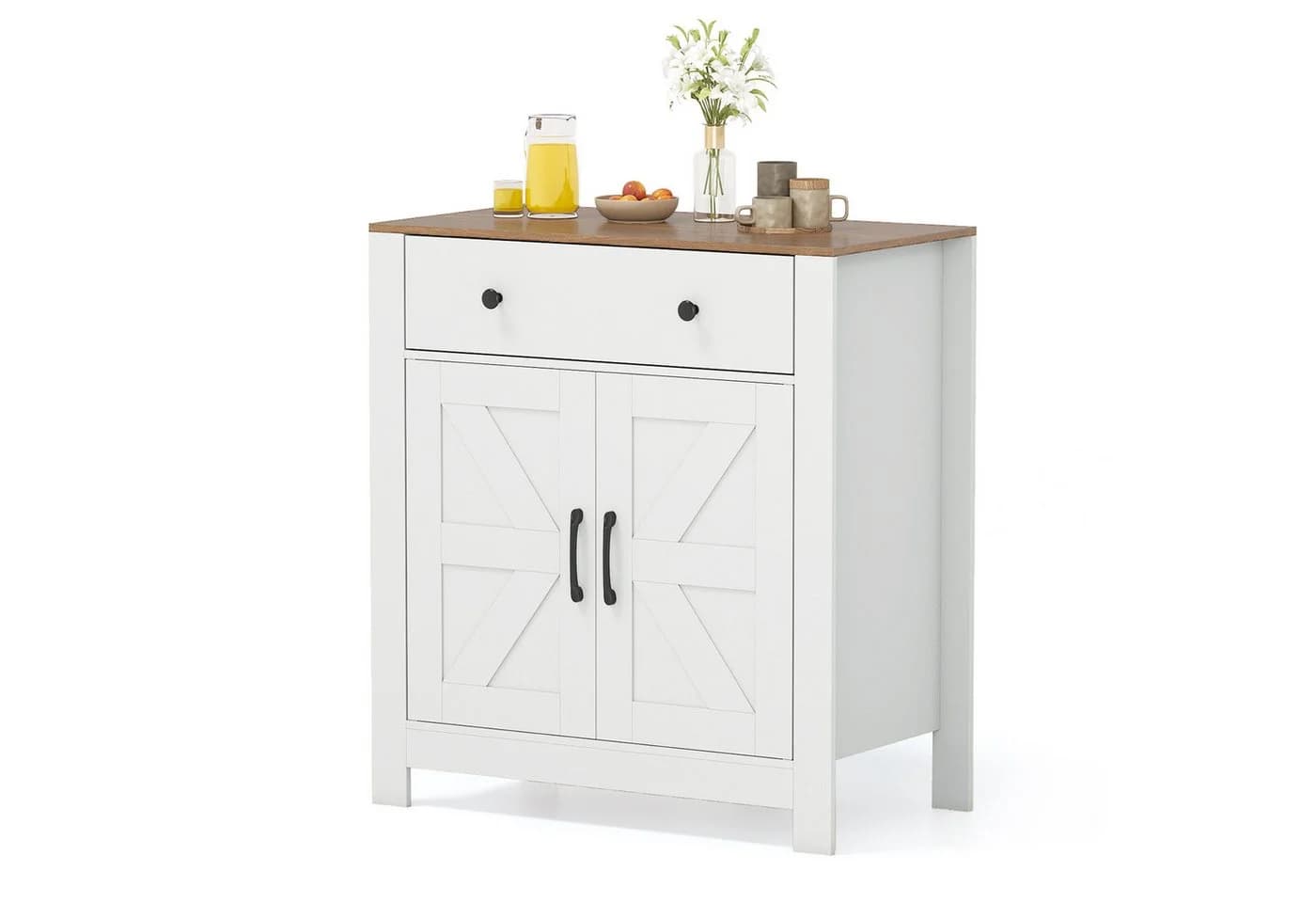 COSTWAY Sideboard Landhausstil Küchenschrank mit Schublade - Bild 2