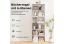 COSTWAY Bücherregal 6-stöckig Weiß Modern Bild 3