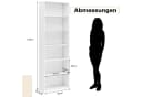 COSTWAY Bücherregal 6-stöckig Weiß Modern Bild 5