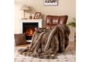COSTWAY Kuscheldecke Kunstfell 153x203cm Braun Bild 2