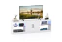 COSTWAY TV-Schrank mit LED-Beleuchtung & Glasregalen Bild 2