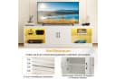 COSTWAY TV-Schrank mit LED-Beleuchtung & Glasregalen Bild 3