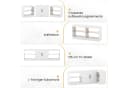 COSTWAY TV-Schrank mit LED-Beleuchtung & Glasregalen Bild 4