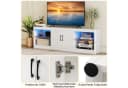 COSTWAY TV-Schrank mit LED-Beleuchtung & Glasregalen Bild 5