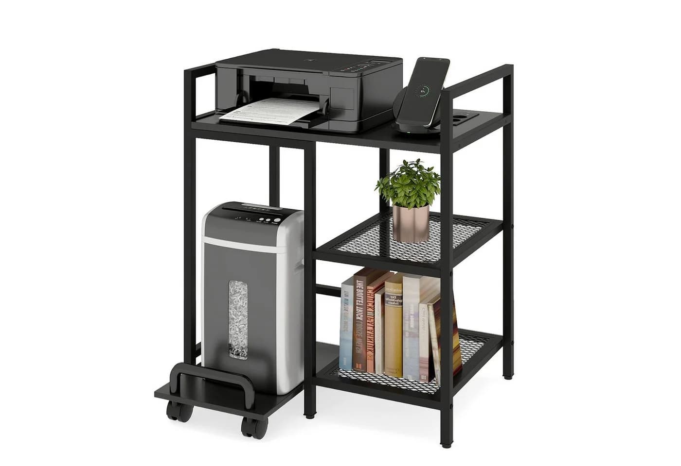 COSTWAY Druckertisch 3-stufig mit Steckdosen & Rollen - Bild 2