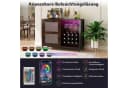 COSTWAY Weinschrank mit LED Beleuchtung & Rollen Rustikal Braun Bild 3