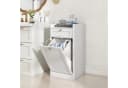 COSTWAY Wäscheschrank Kippbar mit Schublade & Wäschesack Weiß Bild 1