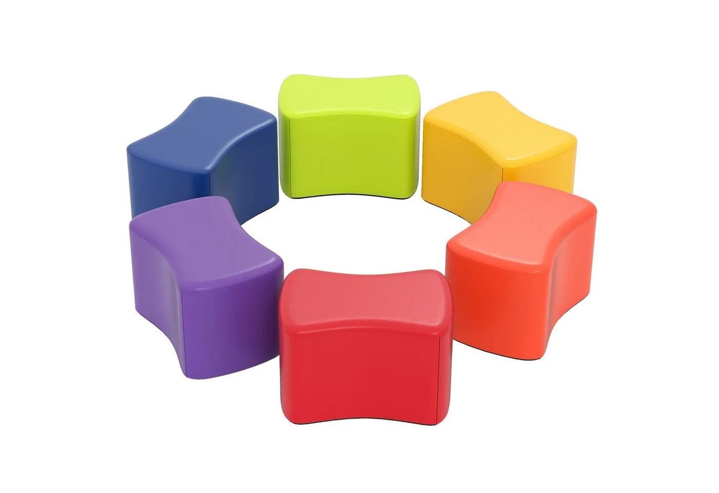 COSTWAY Kindersitzgruppe 6-tlg. Bunt Modulare Hocker mit abnehmbarem Bezug - Bild 2