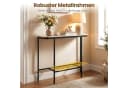 COSTWAY Konsolentisch Sinterstein Gold Grau Modern Bild 3