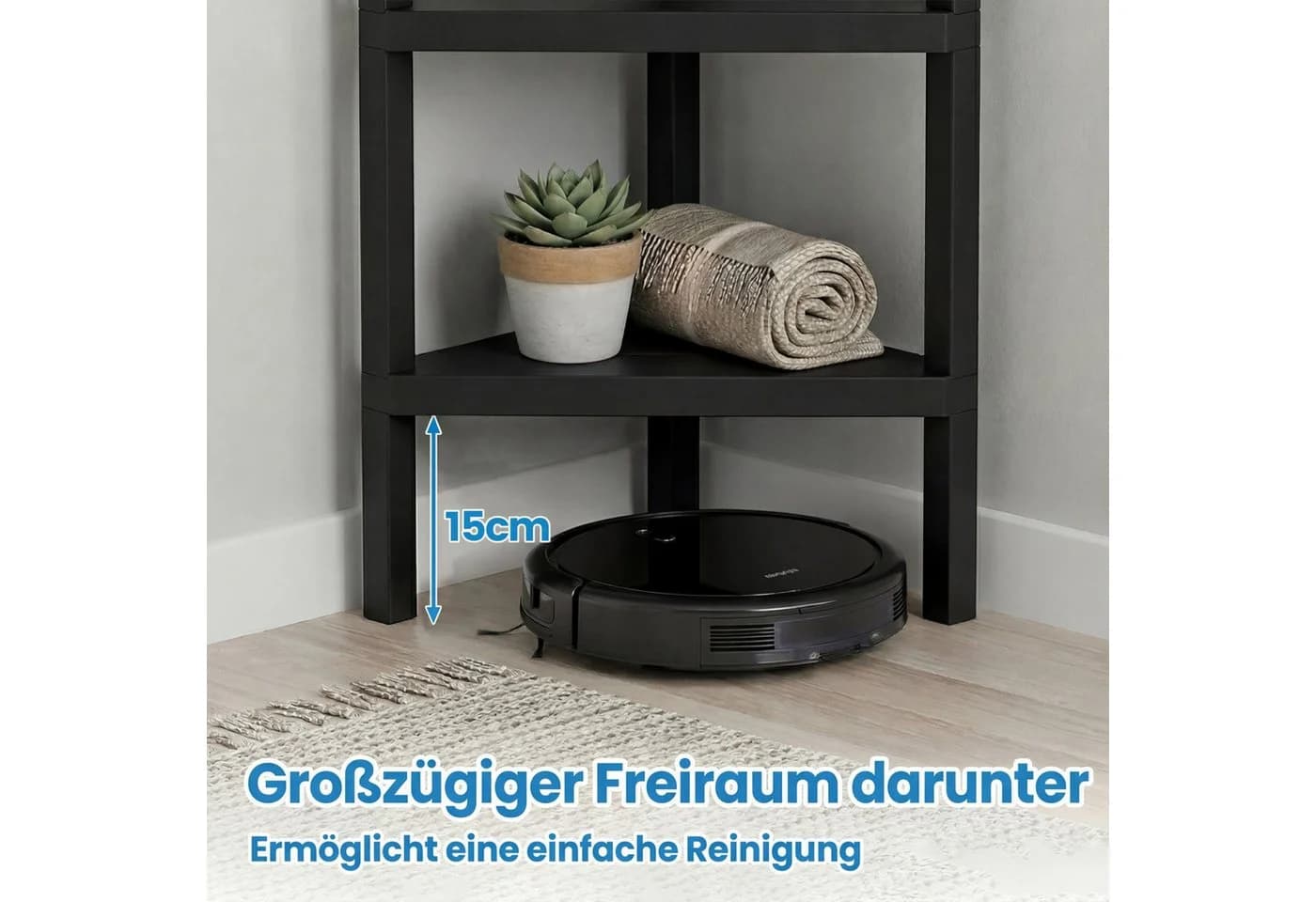 KOMFOTTEU Eckregal Schwarz Kunststoff 4 Ablagen - Bild 4