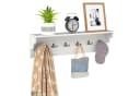 COSTWAY Wandgarderobe mit 6 Haken und Ablage Weiß Bild 2